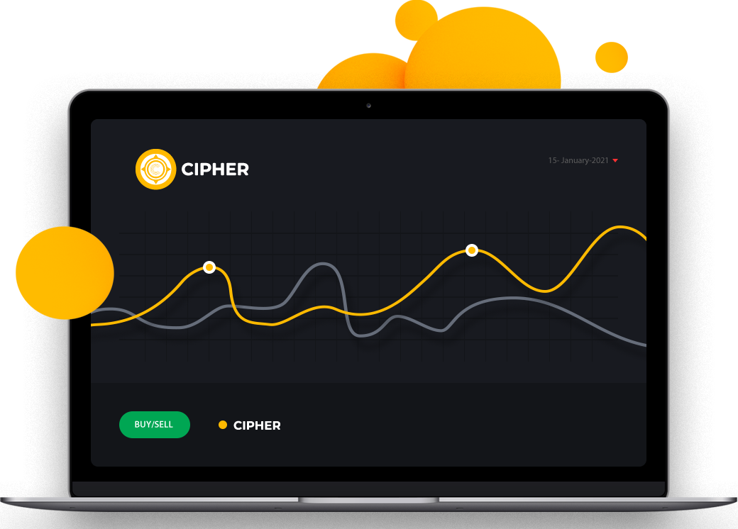 Laptop with graph